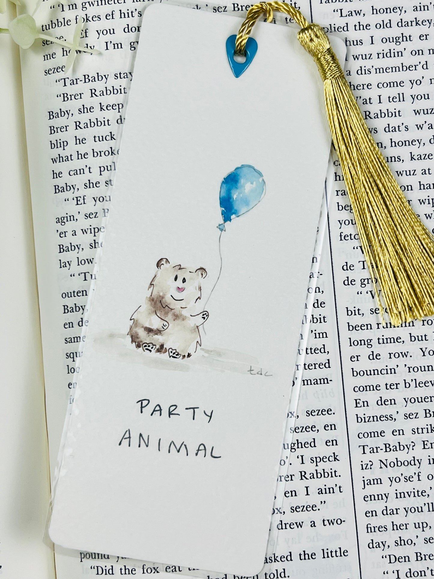 Bookmark "Sweet Party Bear" - Hand Painted