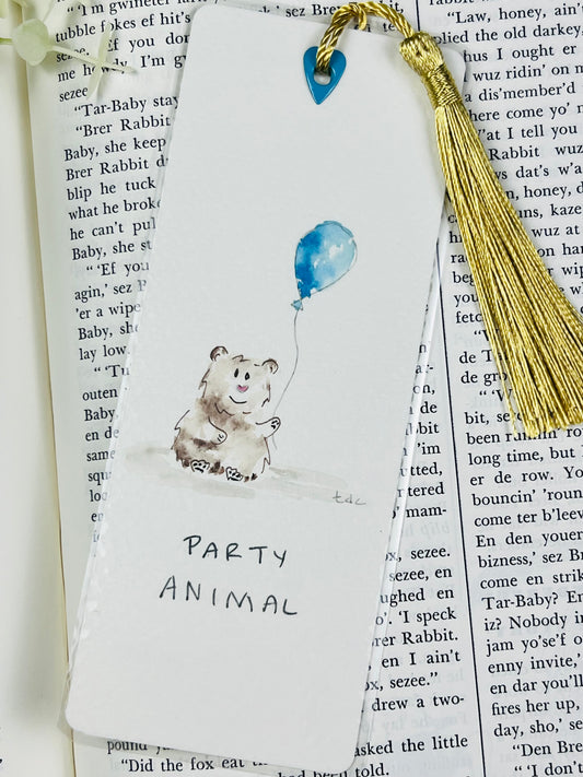 Bookmark "Sweet Party Bear" - Hand Painted