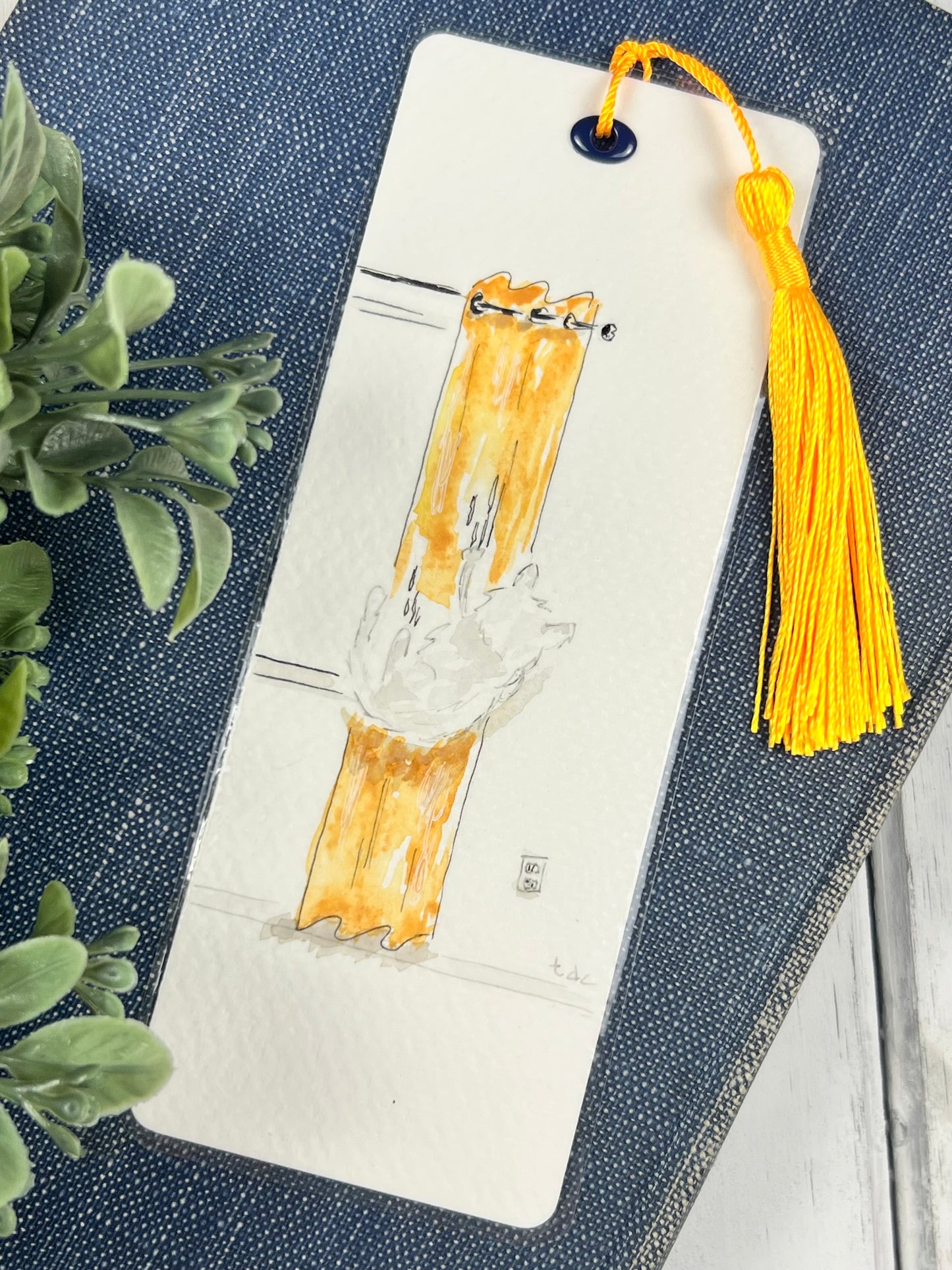 Bookmark "Curtain Climber" - Hand Painted