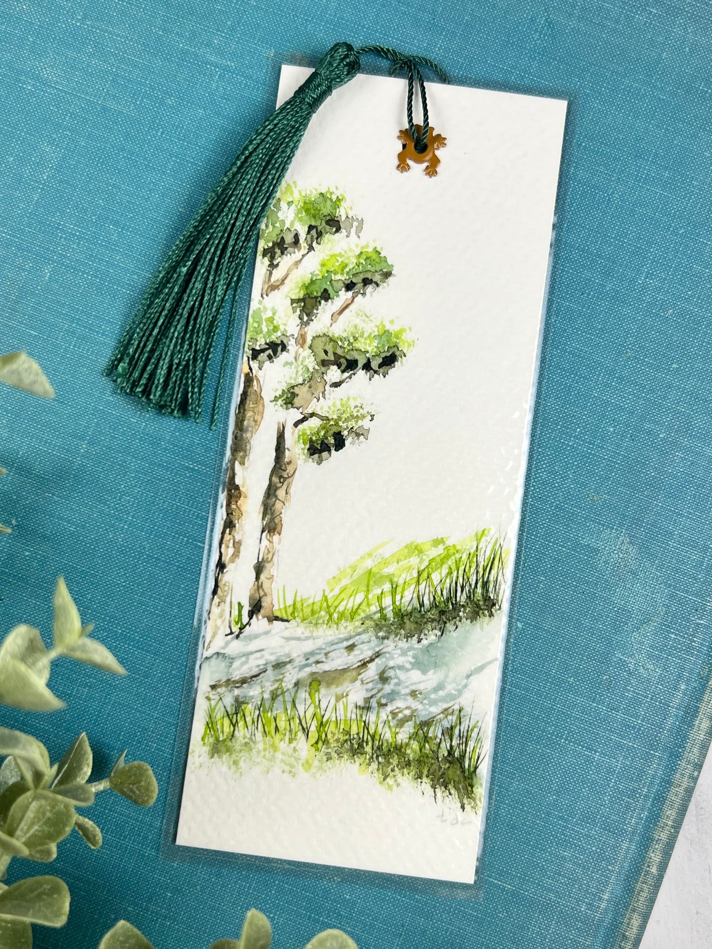 Bookmark "Hillside Trees" - Hand Painted