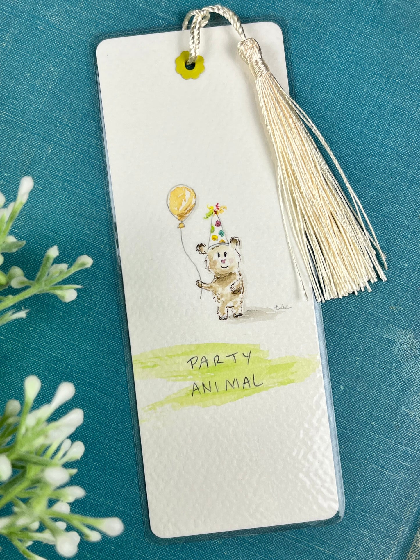 Bookmark "Party Bear" - Hand Painted