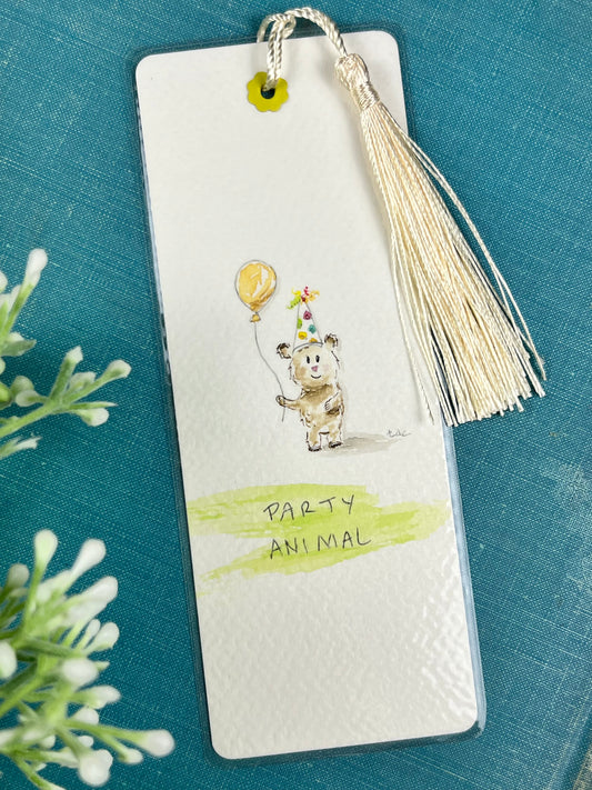 Bookmark "Party Bear" - Hand Painted