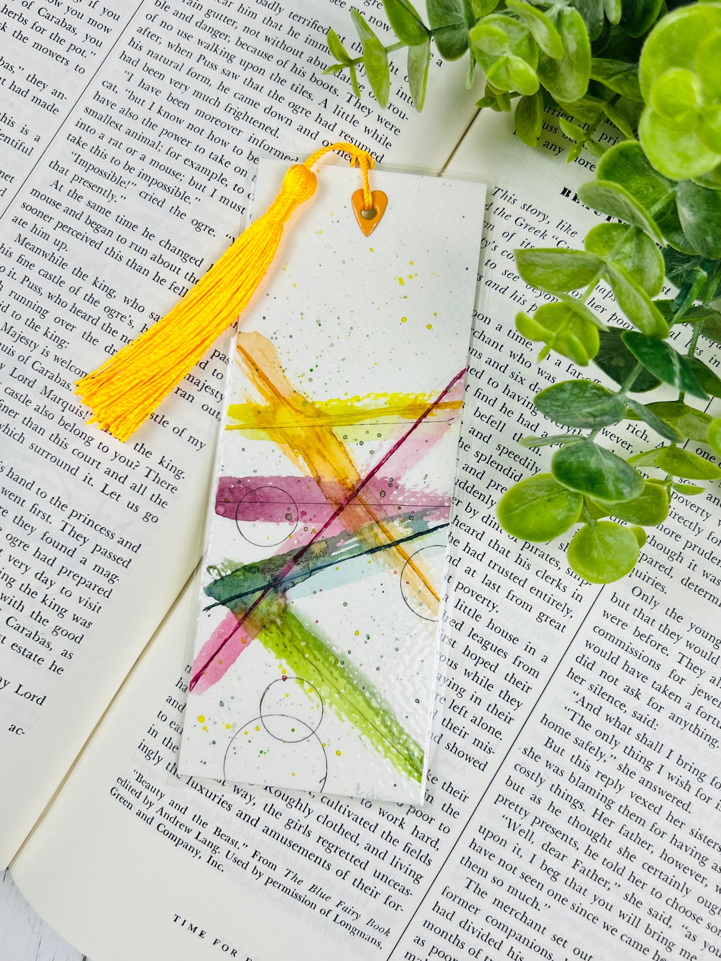 Bookmark "Circles & Lines" - Hand Painted