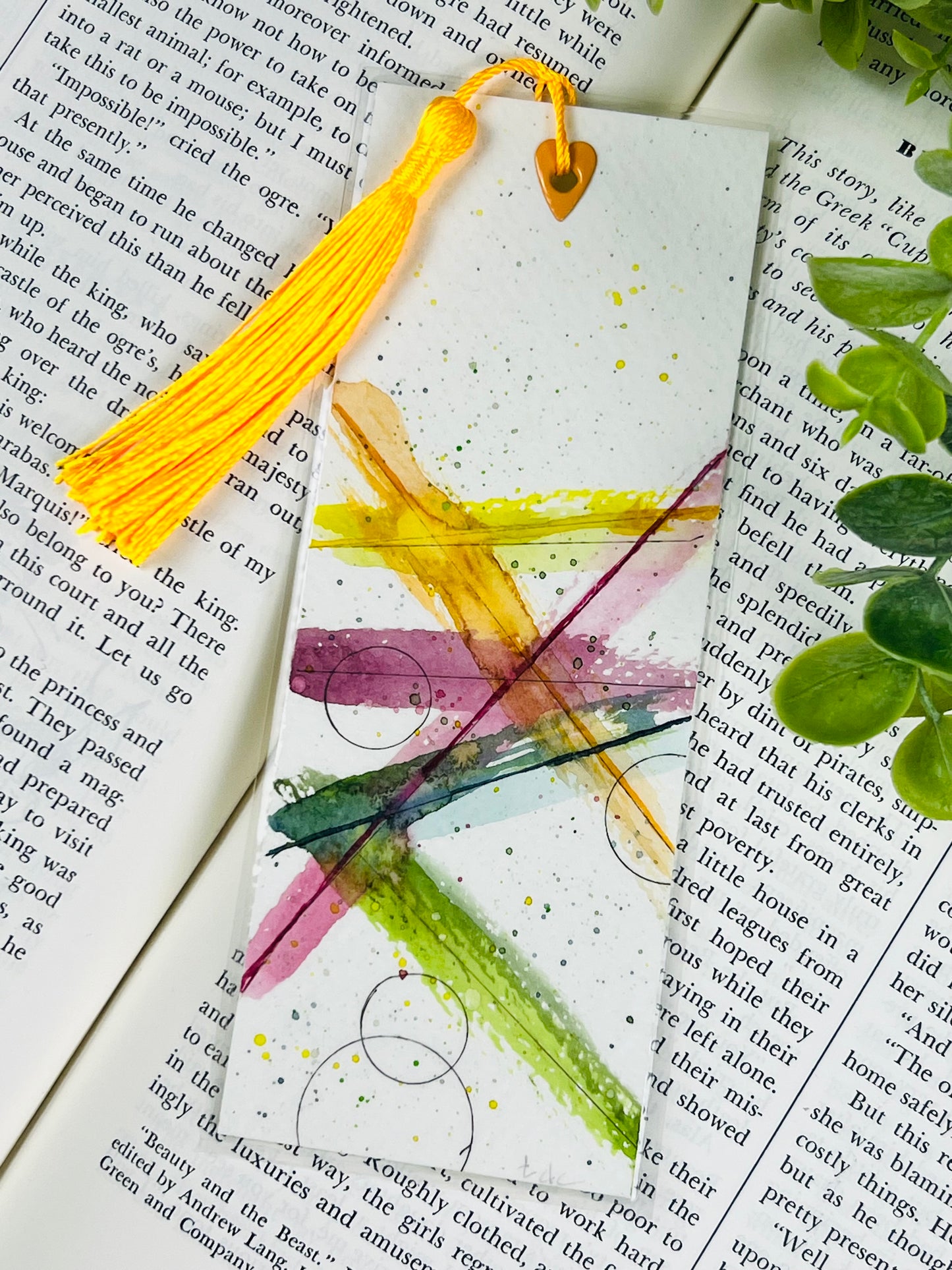 Bookmark "Circles & Lines" - Hand Painted