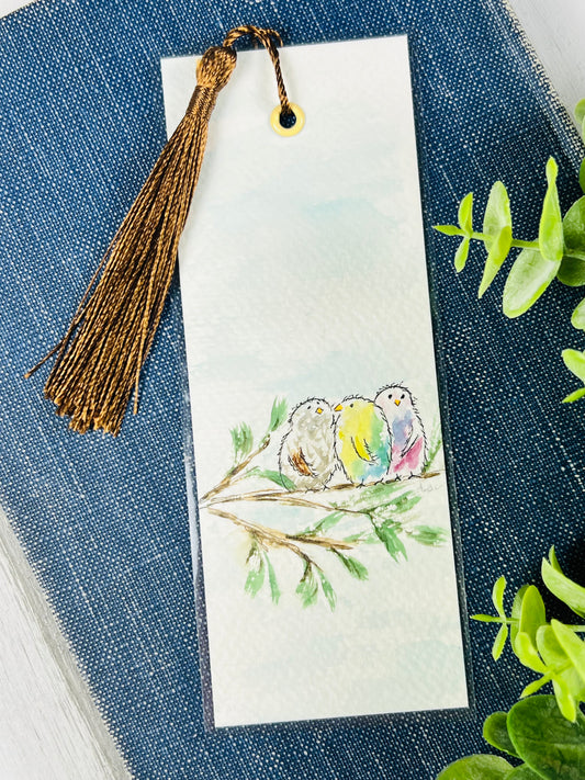 Bookmark "Happy Birds" - Hand Painted