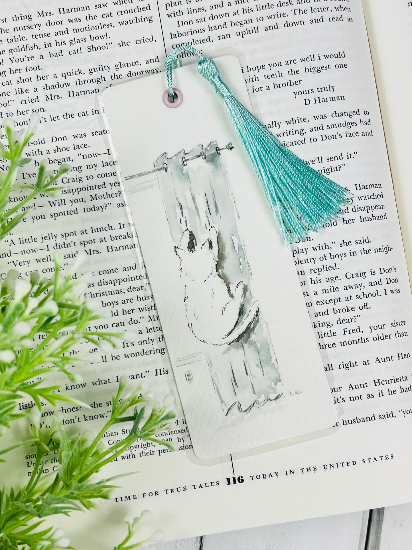 Bookmark "Bad Kitty" - Hand Painted