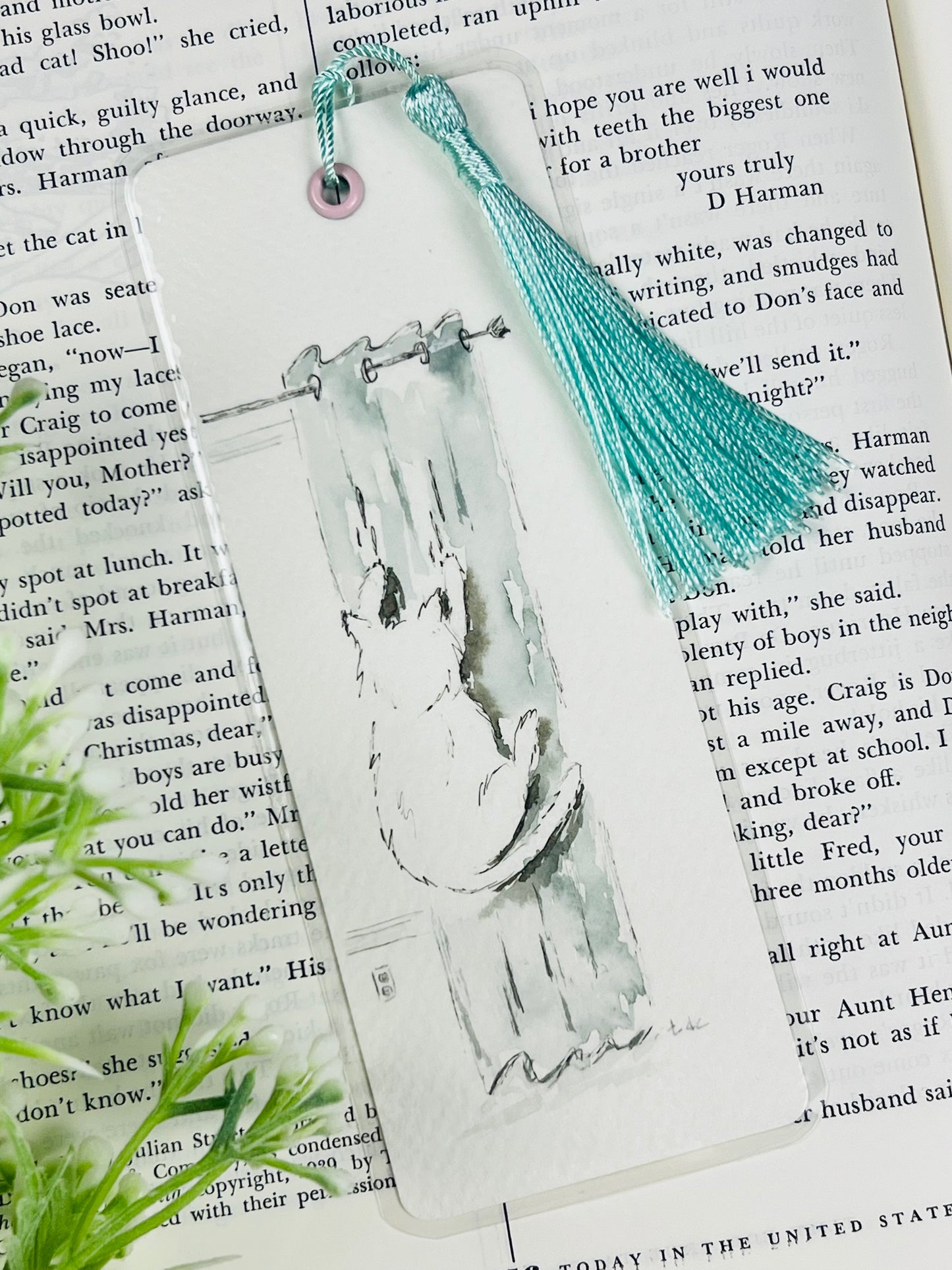 Bookmark "Bad Kitty" - Hand Painted