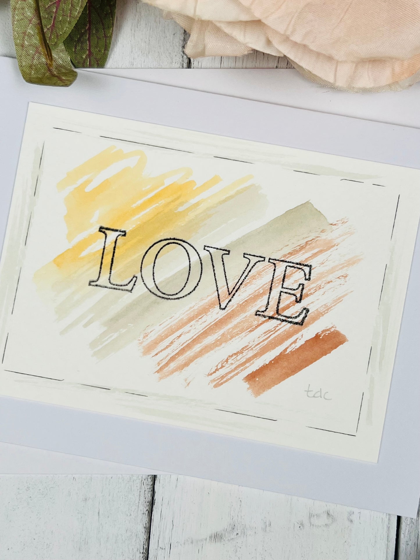 "Love" - Splashes of Watercolor Greeting Card