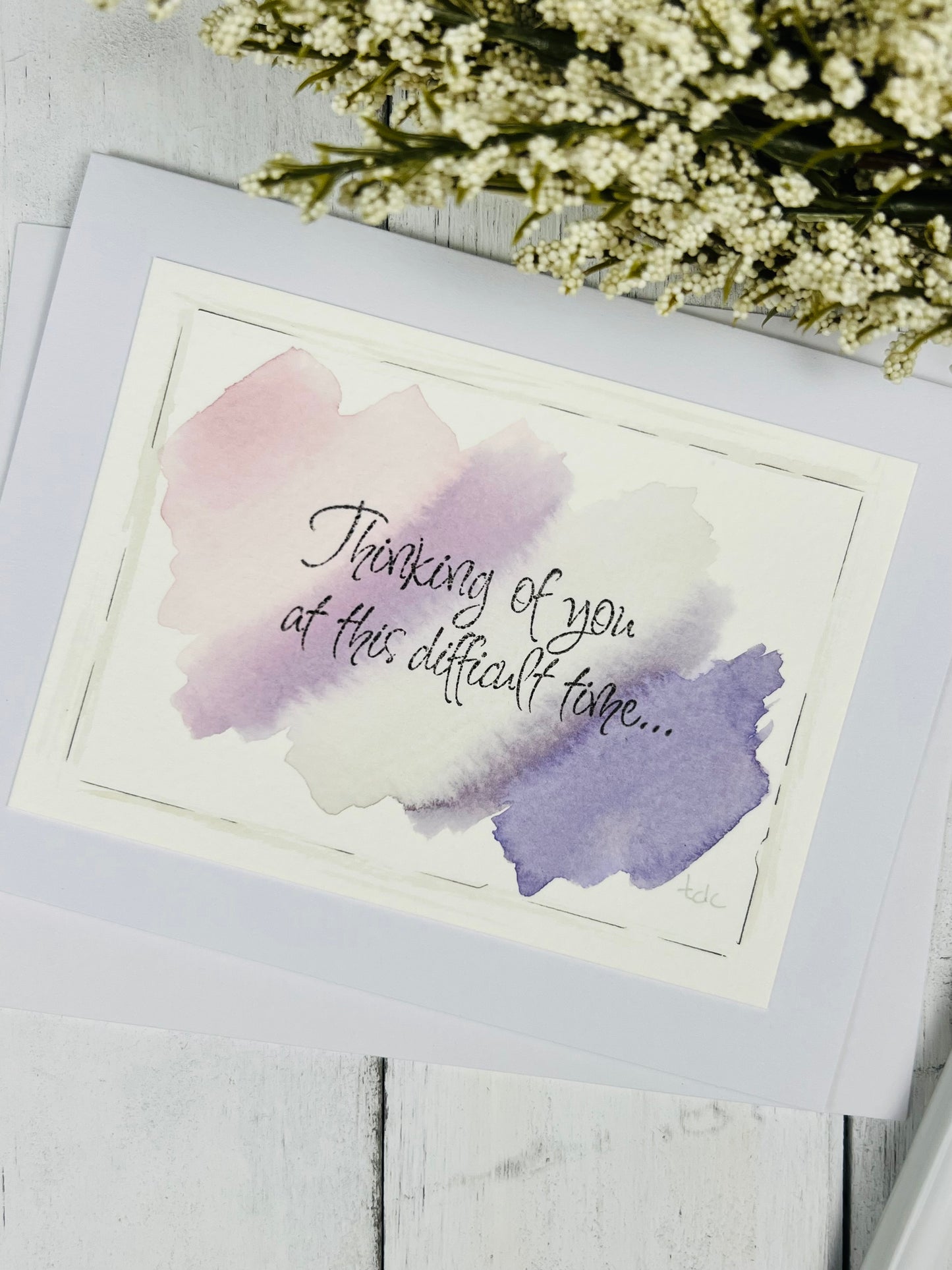 "Thinking of You at this Difficult Time" - Splashes of Watercolor Greeting Card