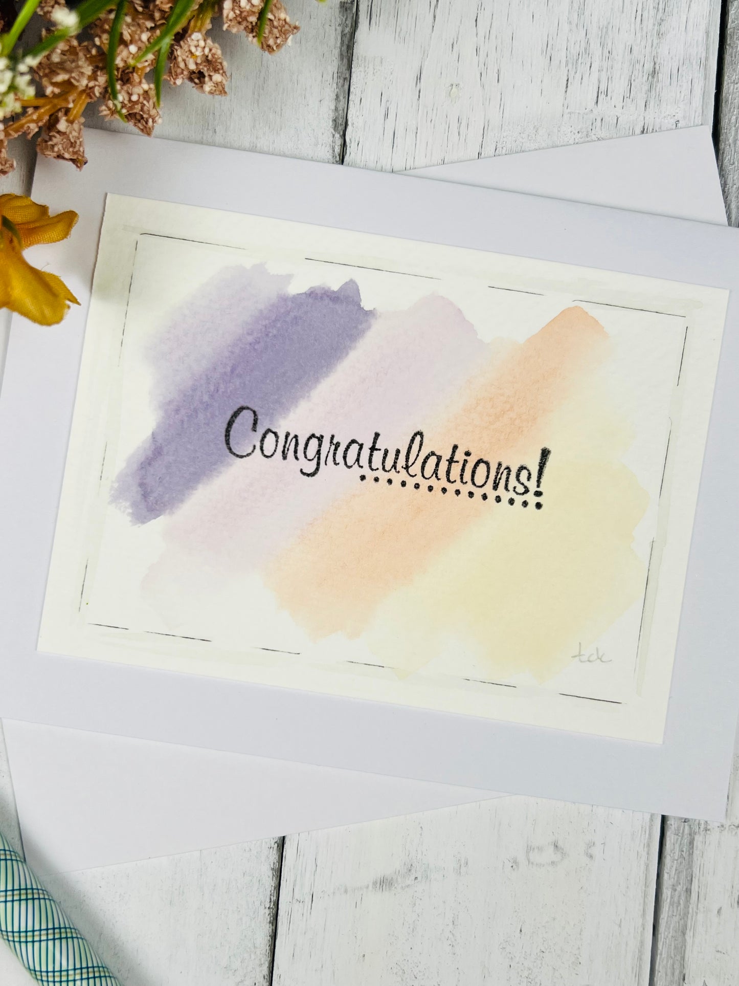 "Congratulations" - Splashes of Watercolor Greeting Card