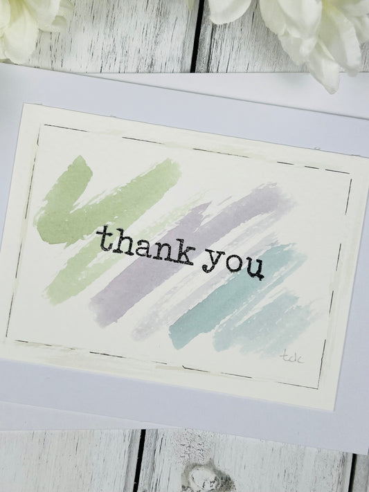 "Thank You" - Splashes of Watercolor Greeting Card