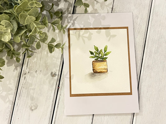 "Houseplant" - Original Watercolor Greeting Card