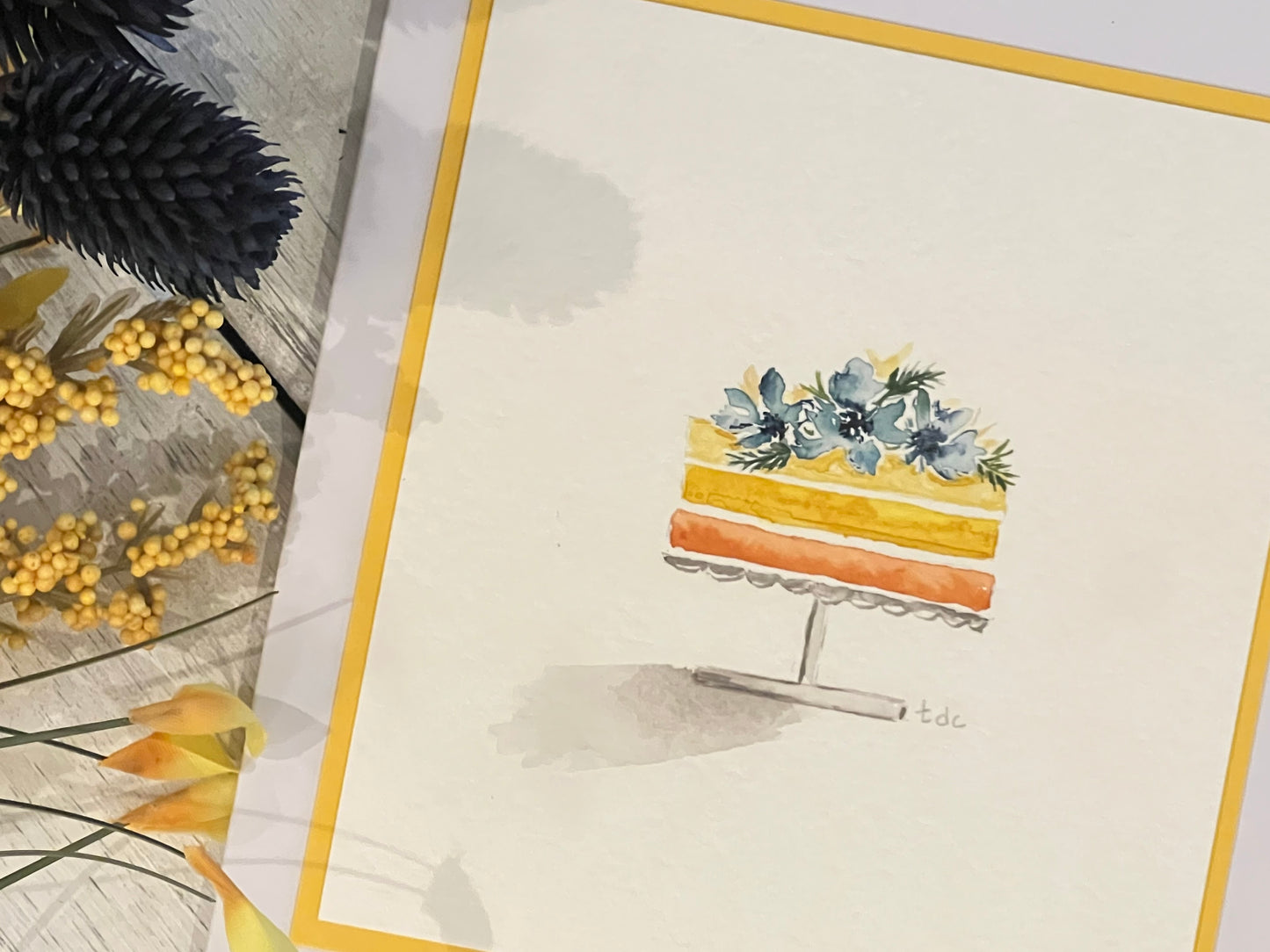 "Cake" - Original Watercolor Greeting Card