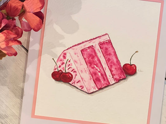 "Piece of Cake" - Hand Painted Watercolor Greeting Card