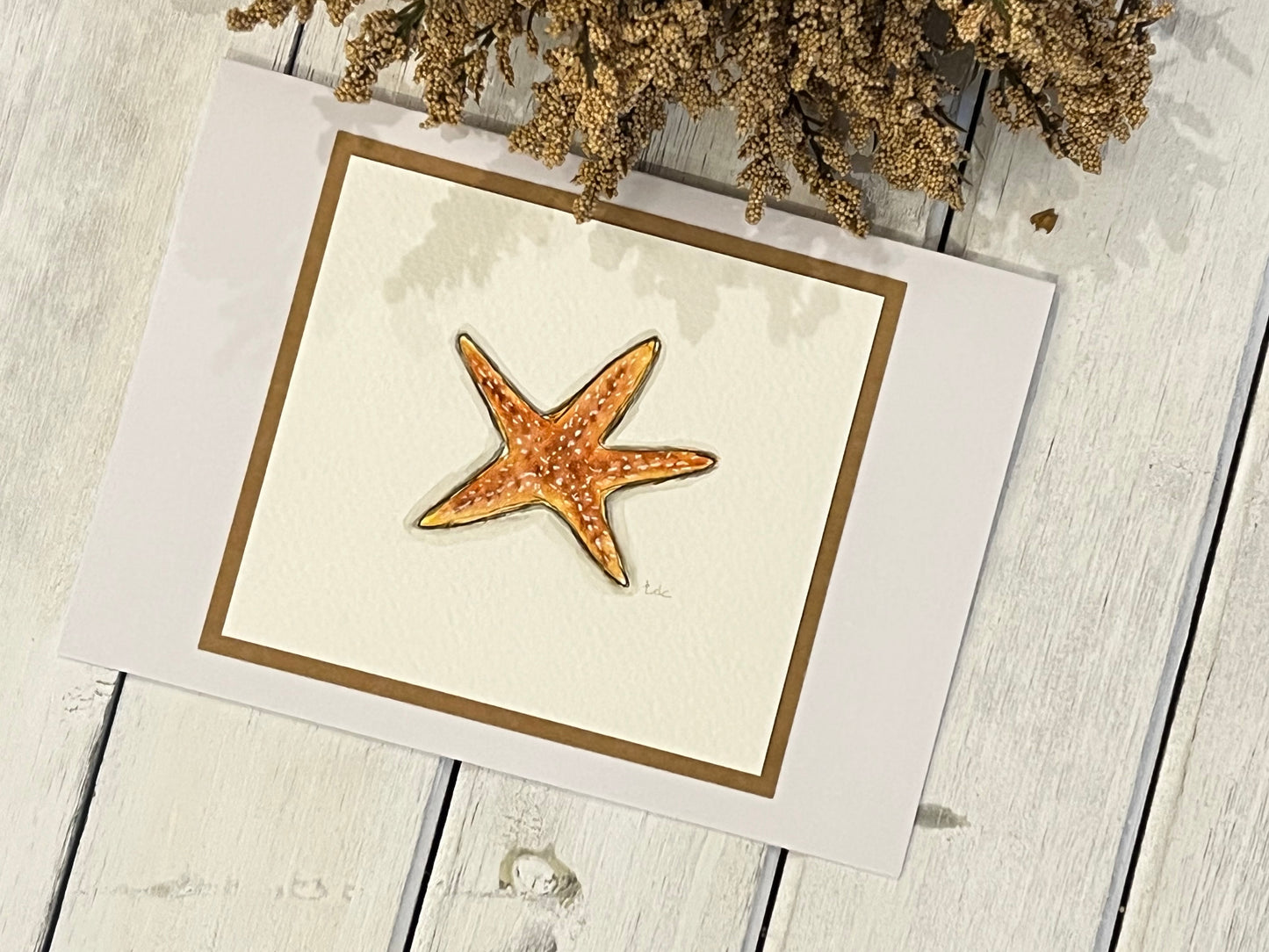 "Starfish" - Original Watercolor Greeting Card