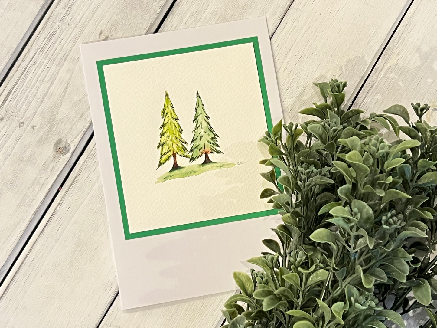 "Two Trees" - Original Watercolor Greeting Card