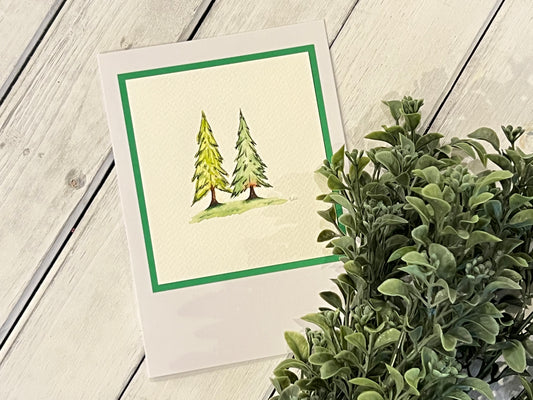 "Two Trees" - Original Watercolor Greeting Card
