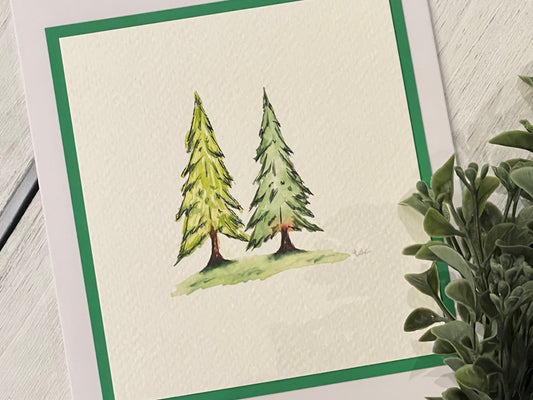 "Just the Two of Us" - Hand Painted Watercolor Greeting Card
